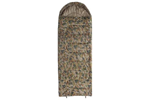 Caribee 230cm +5 Back Country Nylon Outdoor Camp Sleeping Bag Jumbo Size 5 Camo