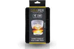 Draper 6 Rectangle Silicone Ice Cube Tray 4Cm 2Pce Easy Release Perfect To Whiskey Scotch Bourbon