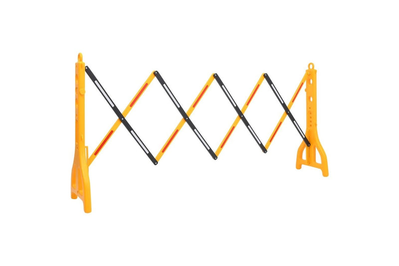 Folding Traffic Barrier Yellow and Black 250x38x96 cm vidaXL