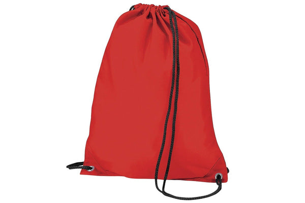 BagBase Budget Water Resistant Sports Gymsac Drawstring Bag (11L) (Red) (One Size)