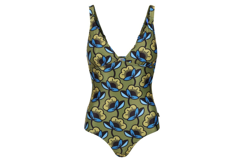 Regatta Womens/Ladies Orla Kiely Passion Flower One Piece Swimsuit (Cardamom Seed) (8 UK)