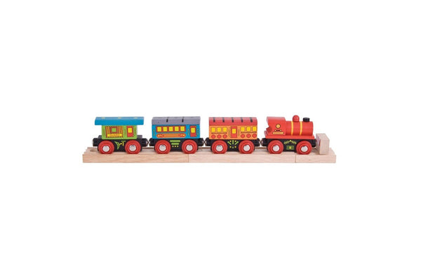 9pc Bigjigs Rail 30.5cm Passenger Train Kids Children Fun Wooden Toy Set 3y+