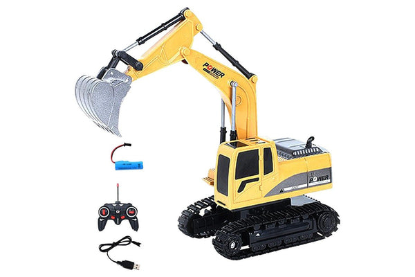 Remote Control Excavator Digger Construction RC Truck Vehicle Toys for Kids Gift