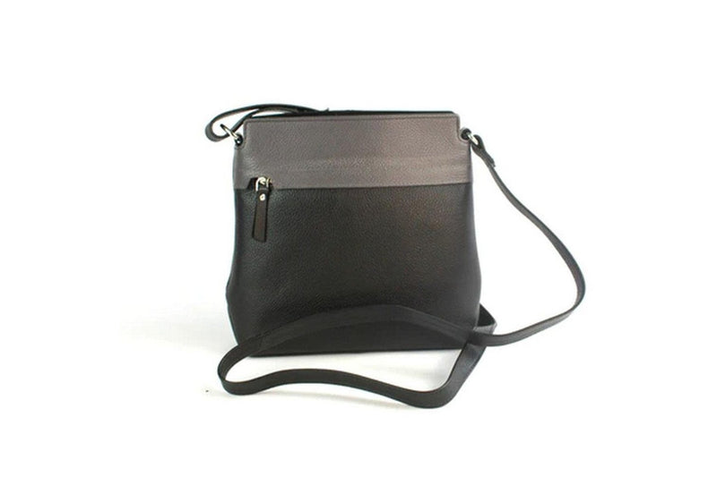 Eastern Counties Leather Womens/Ladies Opal Leather Handbag (Black/Dark Grey) (One Size)