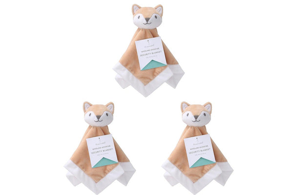 3x The Peanutshell Woodland Adventure Fox Security Baby Toy Blanket 30cm 0M+