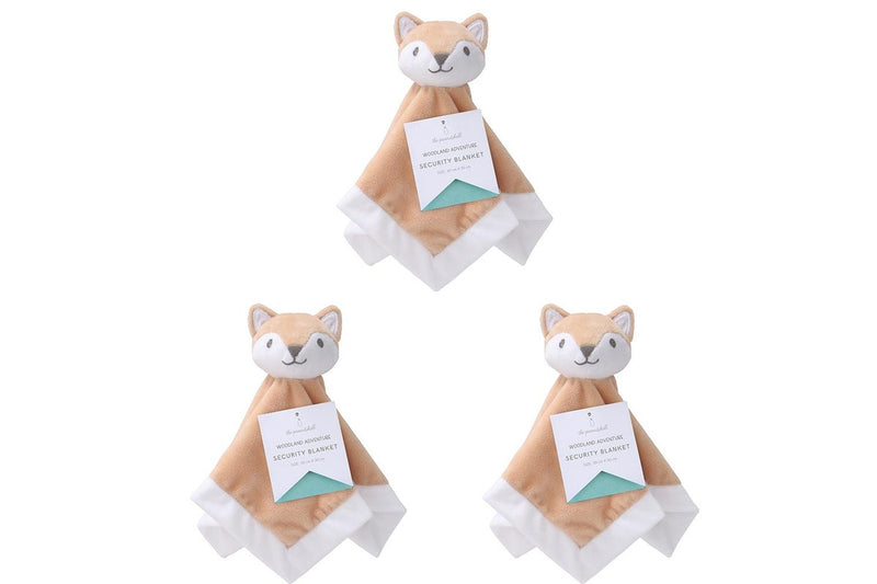 3x The Peanutshell Woodland Adventure Fox Security Baby Toy Blanket 30cm 0M+