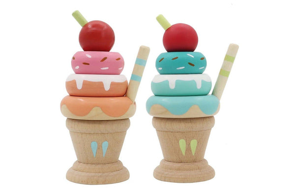 Kaper Kidz Calm & Breezy Stacking Icecream Strawberry Mint Children's Toy Set