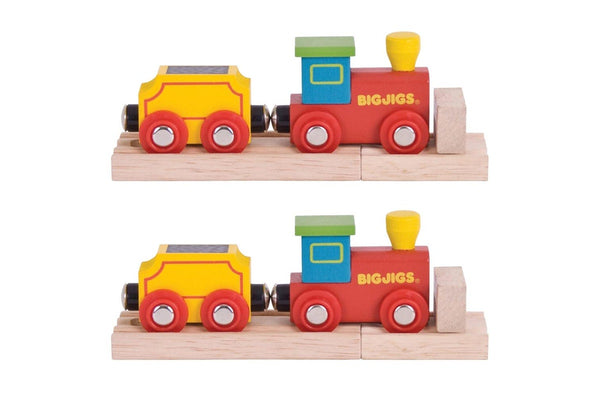 2x Bigjigs Rail My First Engine Railway Train Kids Interactive Wooden Toy Set 3+