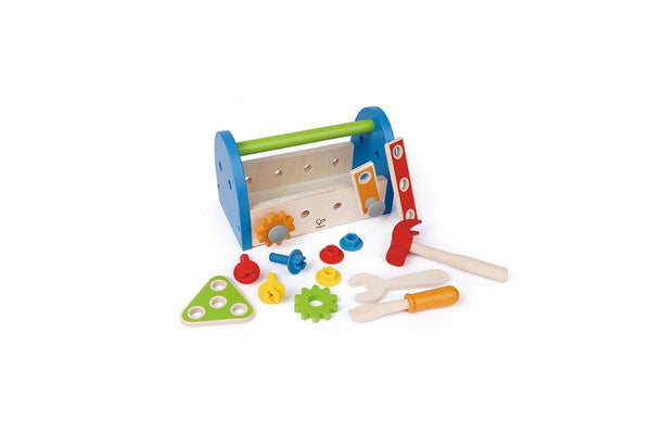 17pc Hape Fix-It Tool Box Kids Children Pretend Construction Kit 3y+ Wooden Toy