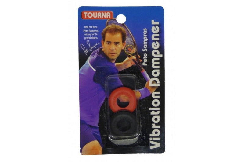 Tourna Silicone Tennis Vibration Dampener (Pack of 2) (Red/Black) (One Size)