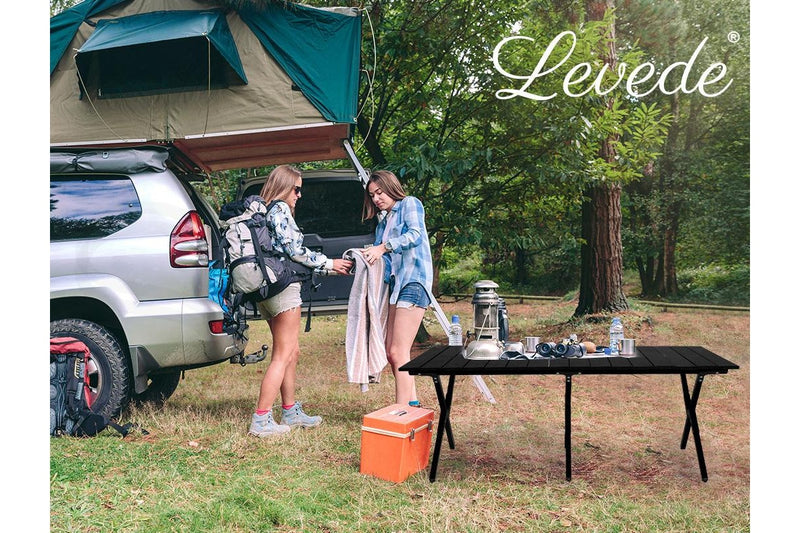 Levede Folding Camping Table Black