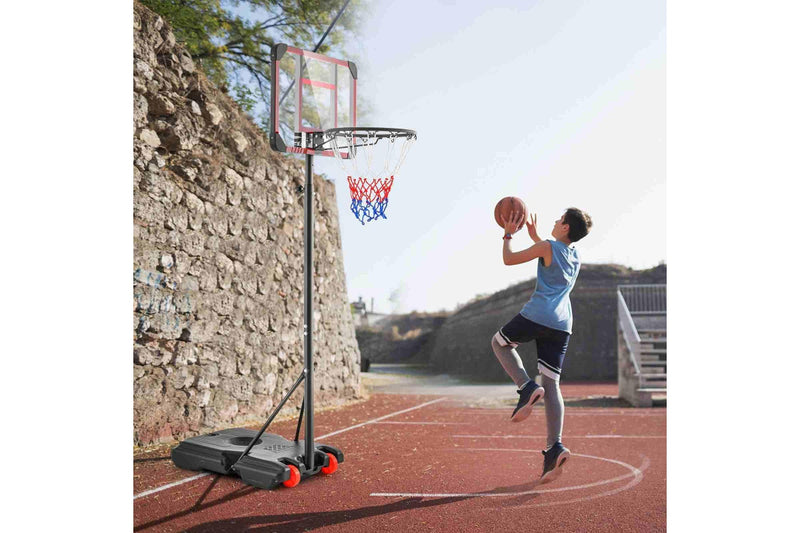 Costway 2.1m Basketball Hoop Stand System Adjustable Outdoor Basketball Ring w/Wheels & & Tripod Base