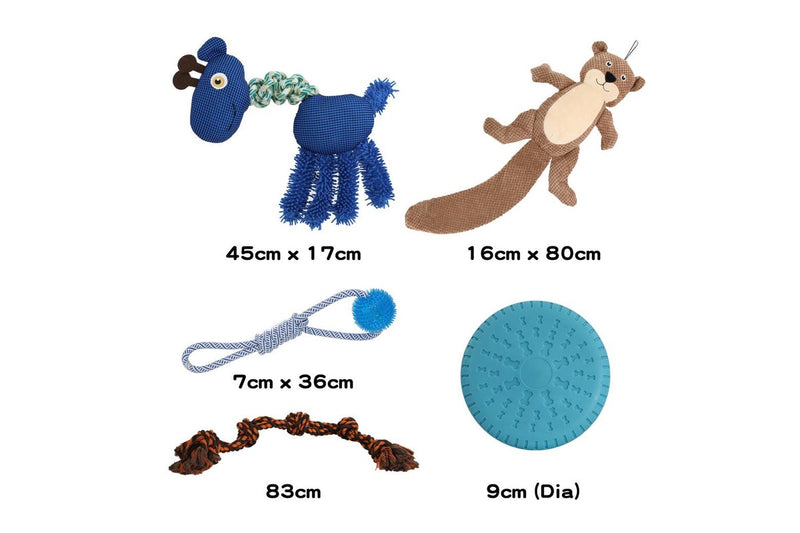 Pawz Dog Chew Toys Squeaky Puppy Pet Rope Plush Toy Teething 5 styles