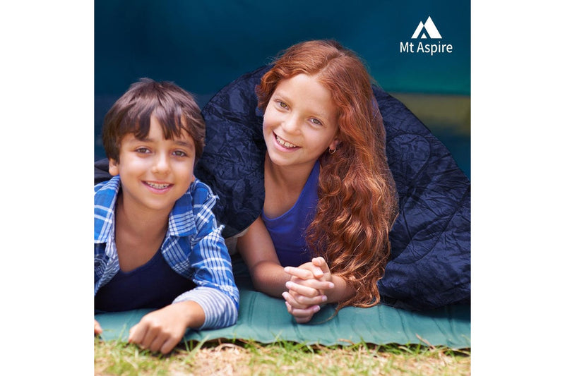 Mt Aspire Kids Sleeping Bag Single Camping Hiking Winter Thermal -10C Navy Blue