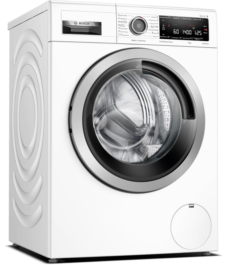 Bosch Series 8 washing machine, front loader 9 kg 1400 rpm