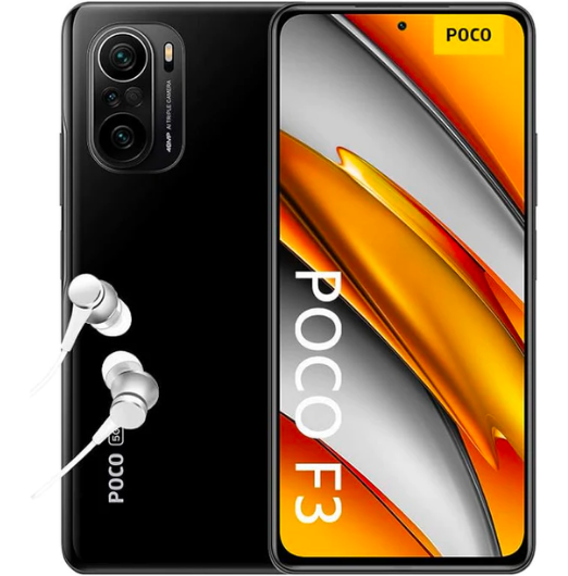 Xiaomi Poco F3 5G - Smartphone 8+256 GB, 16.9 cm (6.6-inch), 120 Hz AMOLED dot Display, Snapdragon 870, 48 MP Triple Camera, 4520 mAh, Midnight Black