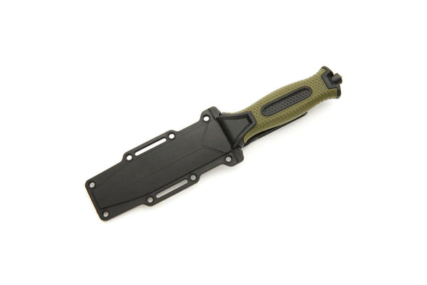 Whitby Knives Green Black Survival Camping SS Knife w Sheath - 4.5'' Blade