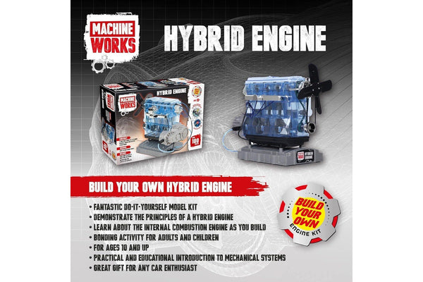 Machine Works: 4-Cylinder Hybrid Engine Replica Model Building Kit