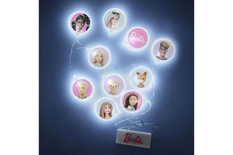 Barbie Doll Kids Childrens Pink Bedroom String Glow Lights With Stickers 6+