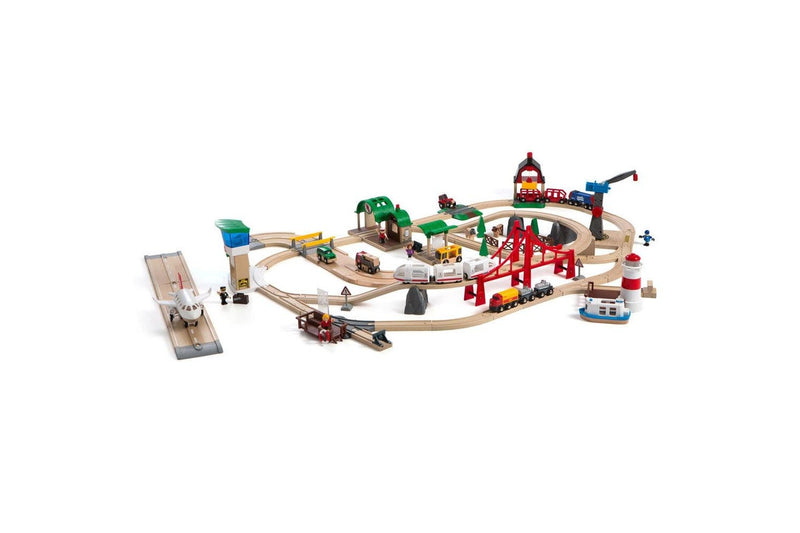 106pc Brio Light Sound Train Railway World Deluxe Set Kids Children Toy 3y+