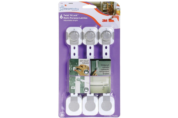 Dreambaby: Twist 'n Lock Multi-Purpose Latch - White/Grey (6 Pack)