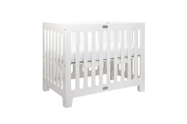 Bloom Alma Baby Toddler Grow Beech Wood Portable Crib w Wheels - Coconut White