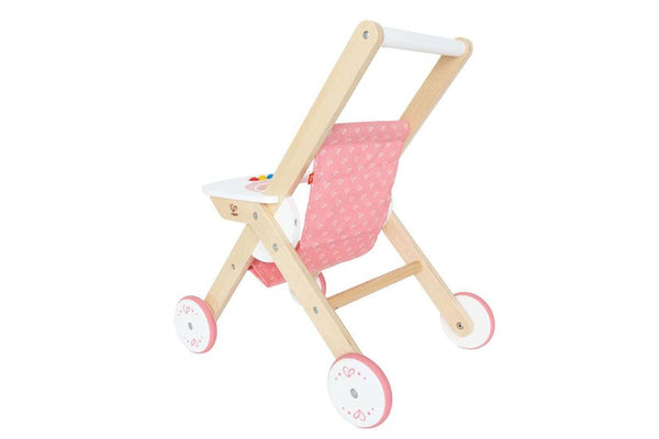 Hape Dolls Stroller Pram Kids Toddler 3y+ Play Parent Pretend Wooden Toy Pink