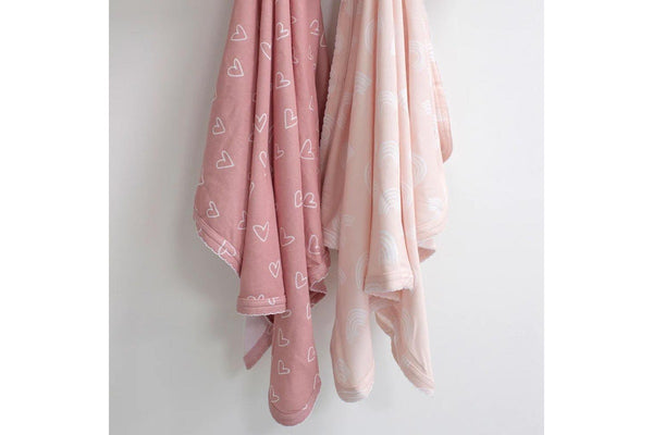 2PK Bubba Blue Nordic 80x80cm Jersey Swaddle Wrap Baby 0-12m Dusty Berry Rose