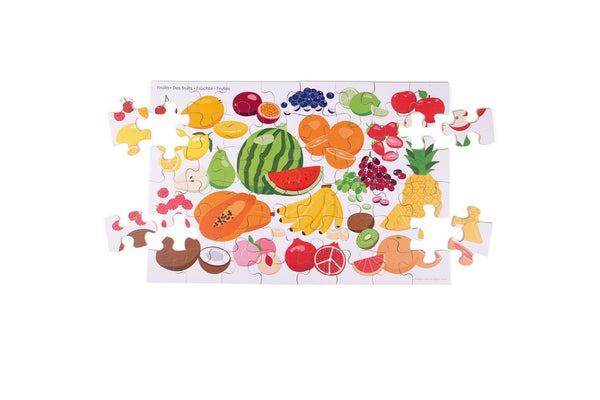 48pc Bigjigs Toys 40cm Fruit Floor Jigsaw Puzzle Kids Wooden Educational Toy 2y+