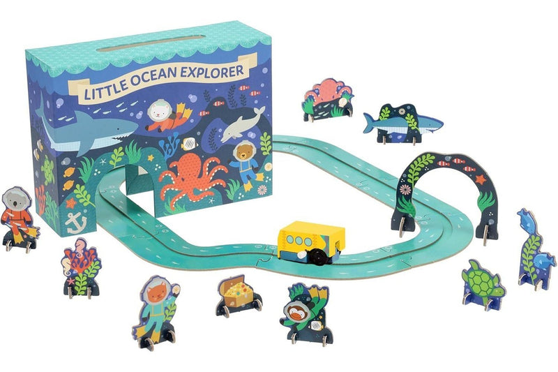 Petit Collage: Wind Up & Go Playset - Little Ocean Explorer