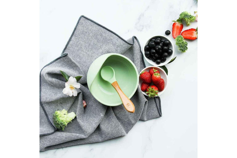 Munch: Baby Silicone Bowl And Spoon - Green