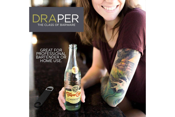 Draper Flat Bottle Opener 2Pce For Professional Bartenders Or Home Use