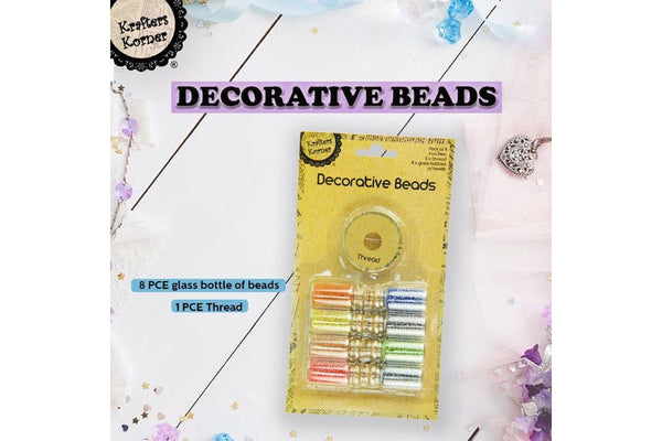 [8Pce] Krafters Korner Decorative Beads - 8 Assorted Colors