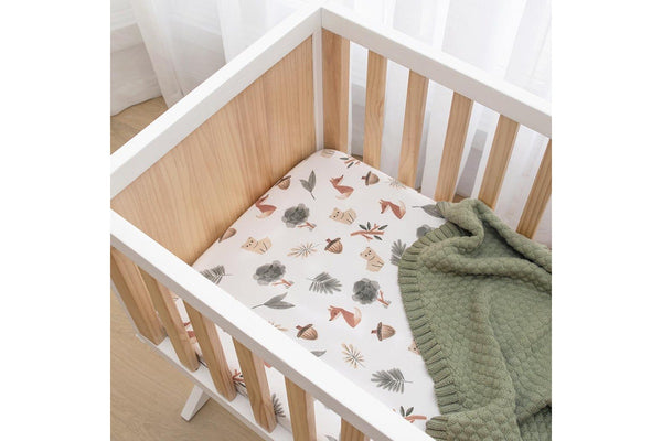 2pc Living Textiles Infant Baby Cotton Bassinet Fitted Sheets Forest Retreat