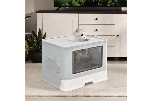 Hansona Cat Litter Box Enclosure with Portable Scoop Drawer