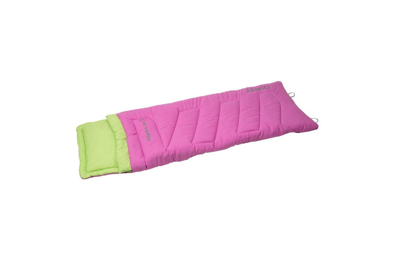 2x Quest Outdoors Kids Children Ridgeline 0 Deg Camping Soft Sleeping Bag Pink