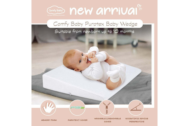 Comfy Baby Wedge Anti-Reflux Relief Pillow w Removable Washable Cover 0-8M