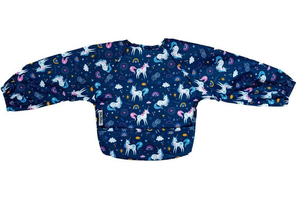 Silly Billyz: Wipe Clean Nylon Small Long Sleeve Bib - Unicorn