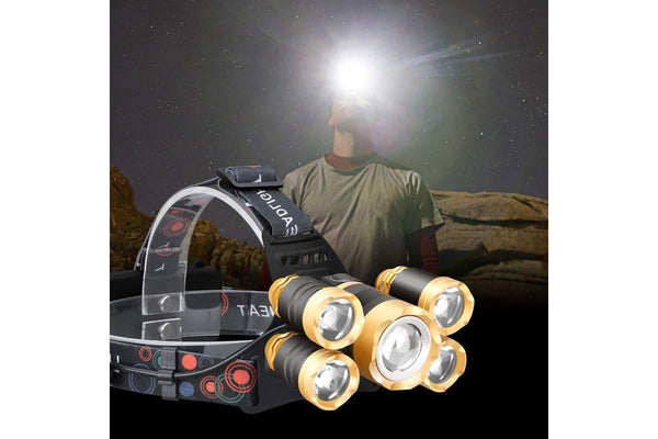 Outdoor Lighting Headlamp Rechargeable Led Lamp With Red Super Bright Flashlight Waterproof Forehead Adults Kids Camping Fishing Hiking Zoomable Headl