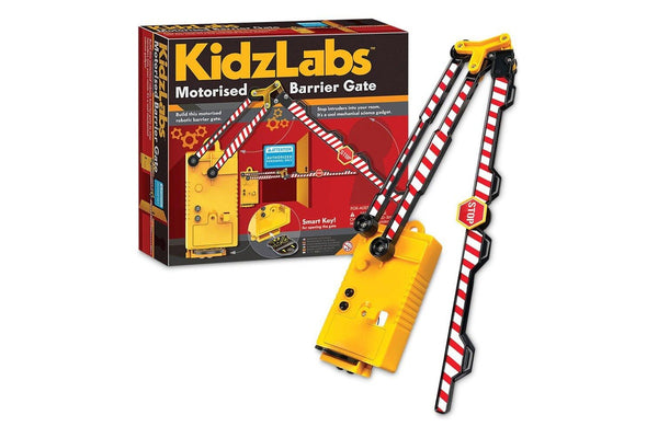 4M KidzLabs Motorised Barrier Gate Kids STEM Mechanical Building Toy Kit 8y+