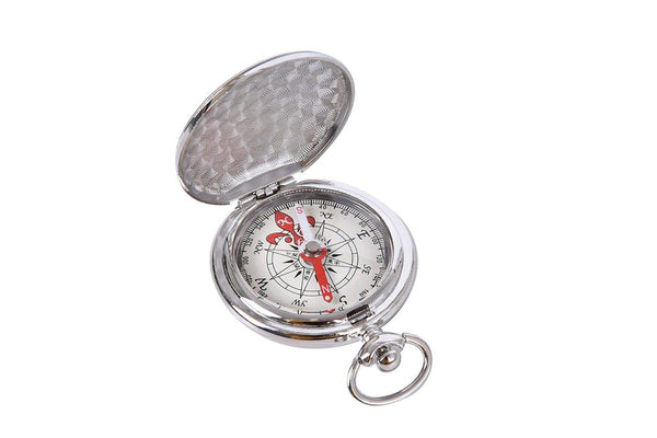 Flip Cover Metal Pocket Watch Compass Camping Hiking Boating Nautical Marine Survival Compasses