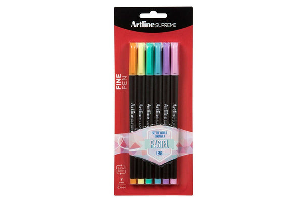 2x 6pc Artline Supreme 0.4mm Fine Point Pens Art Crafts Assorted Pastel Colours