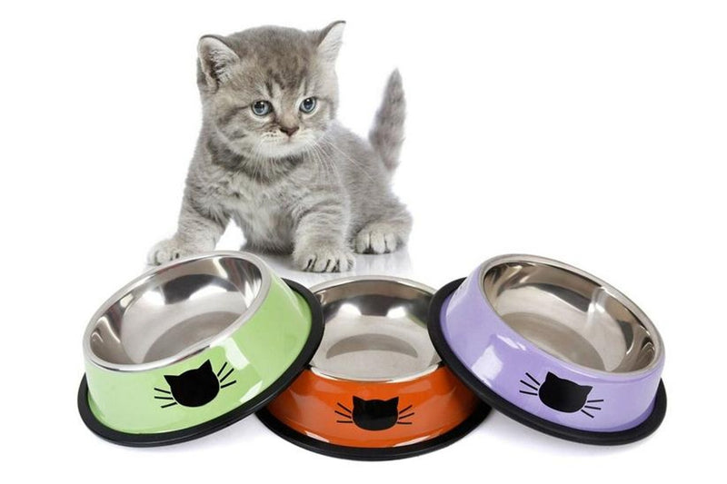 Stainless Steel Pet Bowl Set - Assorted Colours (3-Piece Set)