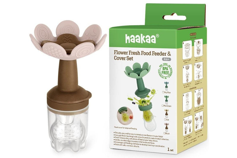 Haakaa: Flower Fresh Food Feeder & Cover Set - Blush