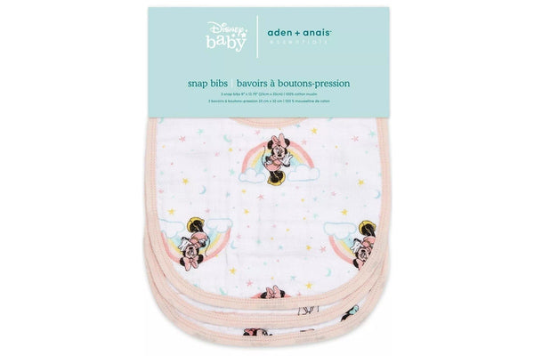 Aden + Anais: Disney Classic Snap Bib Set - Minnie Rainbows (3 Pack)