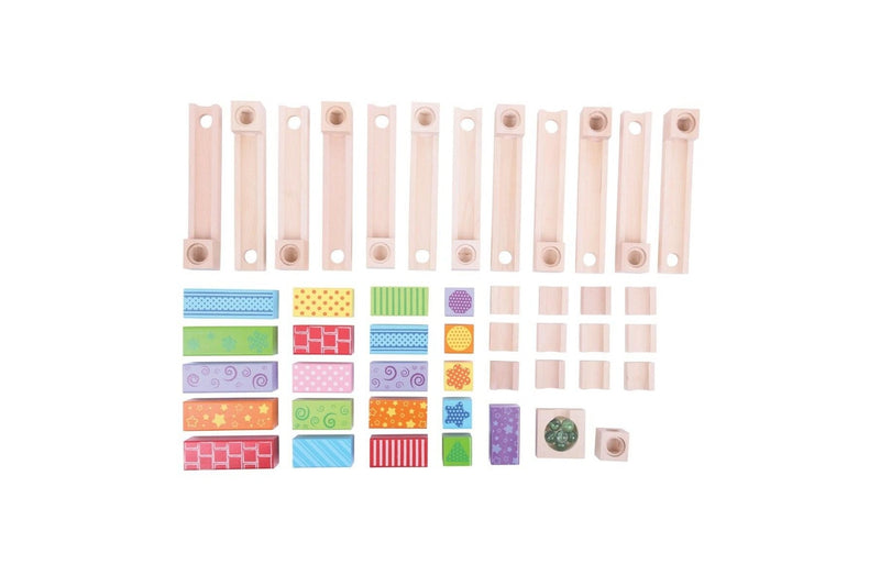 47pc Bigjigs Toys 20cm Marble Run Kids Children Wooden Educational Play Toy 3y+