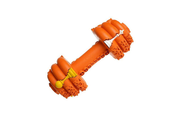 2x Petopia Ultra Tough 11cm Rubber Dumb Dumbbell Dog Toy Treat Reward Small Asst