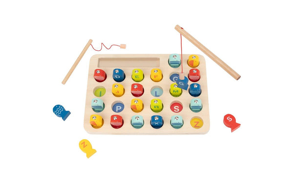 Tooky Toy Wooden Magnetic Fishing Educational Game Activity w Alphabet Kids 3y+