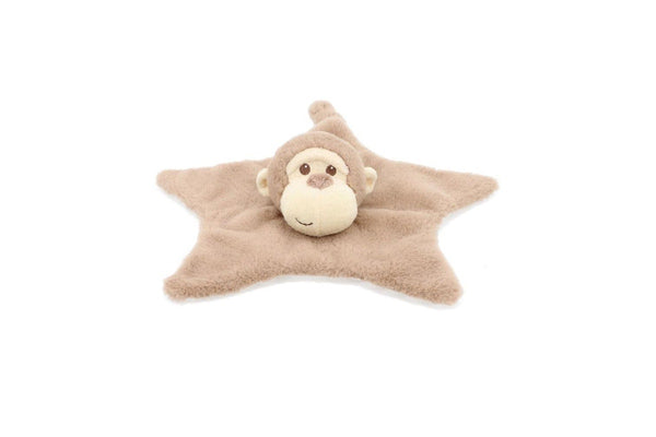 2x Keeleco Baby 32cm Monkey Blanket Animal Stuffed Plush Kids Toy Beige 0m+