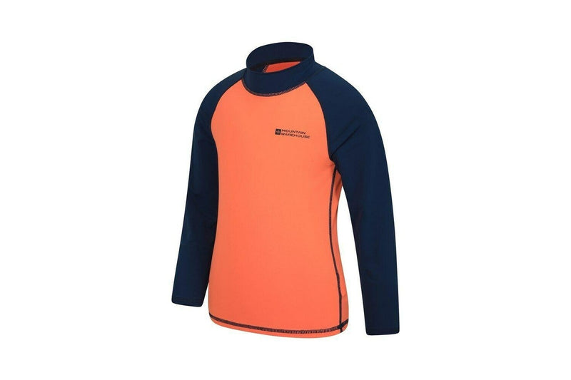 Mountain Warehouse Childrens/Kids Long-Sleeved Rash Top (Bright Orange) (11-12 Years)